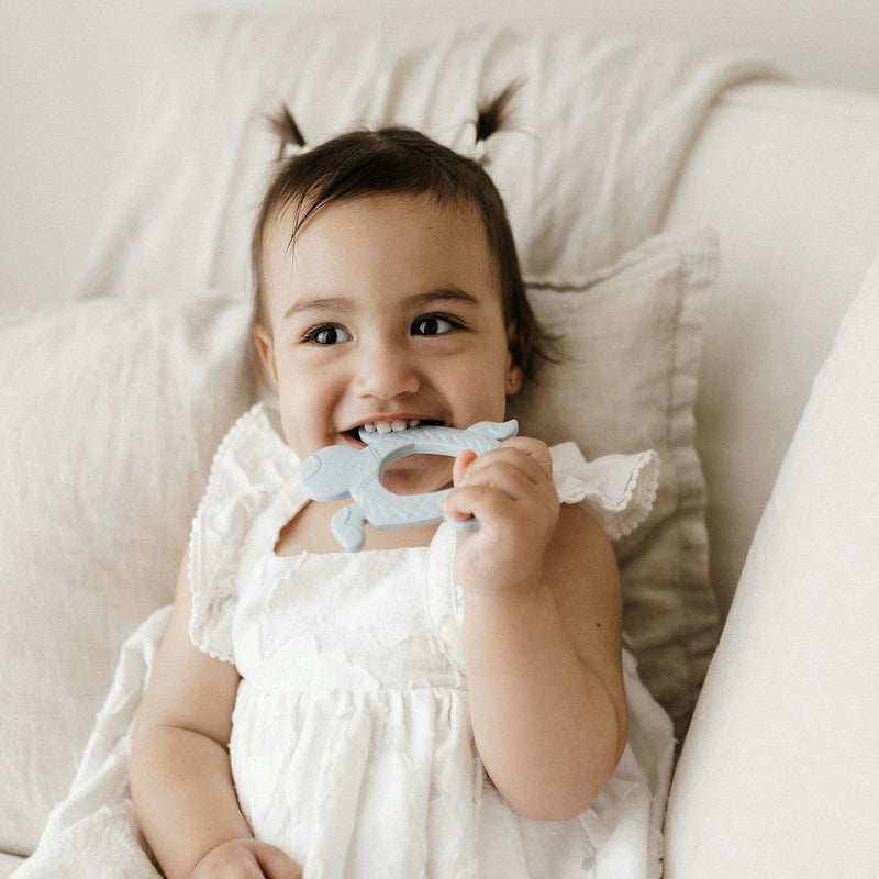 BO&KO Polynesian Turtle Teether Duck Egg Blue