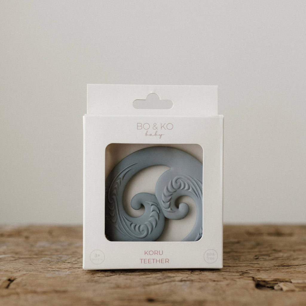 BO&KO Koru Teether Duck Egg Blue