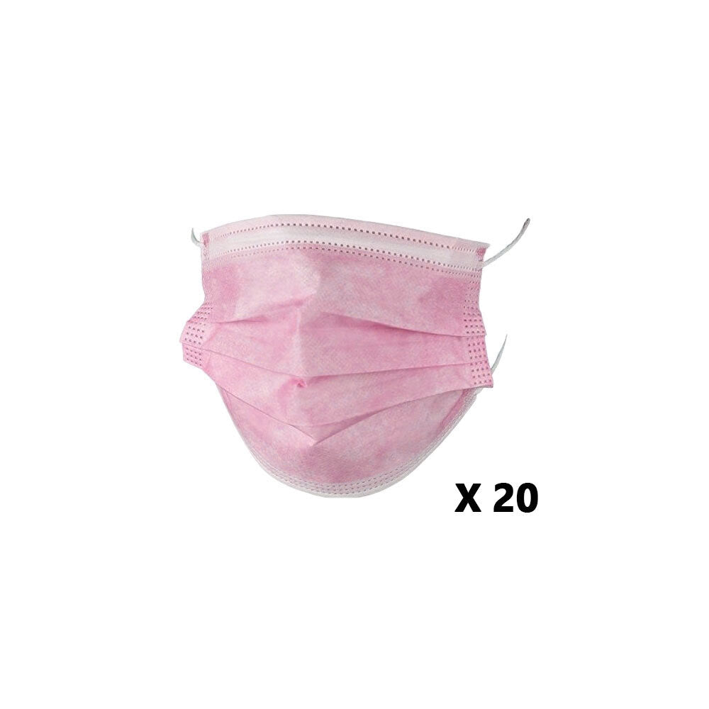 ESSENTIALS Disp. Mask Kids Pink 20pk