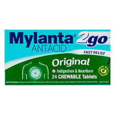 MYLANTA 2Go Antacid Org Tab L/Mnt24s