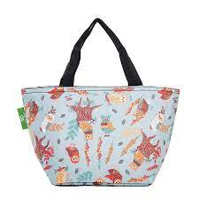 ECO CHIC Lunch Cooler Bag Blue Owl