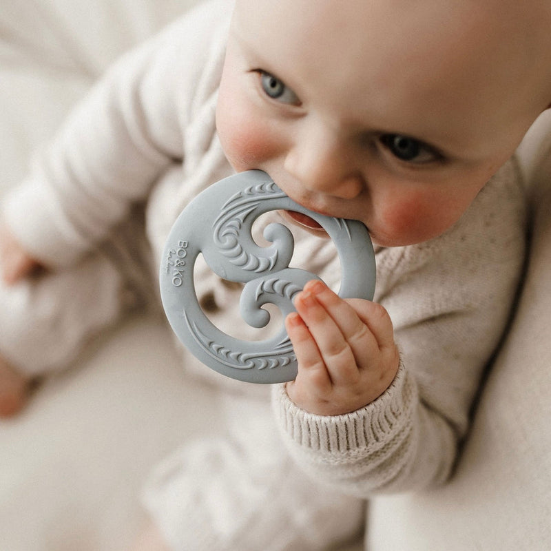 BO&KO Koru Teether Duck Egg Blue