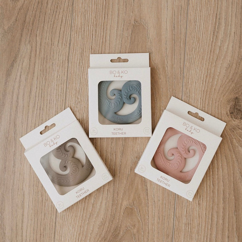 BO&KO Koru Teether Duck Egg Blue