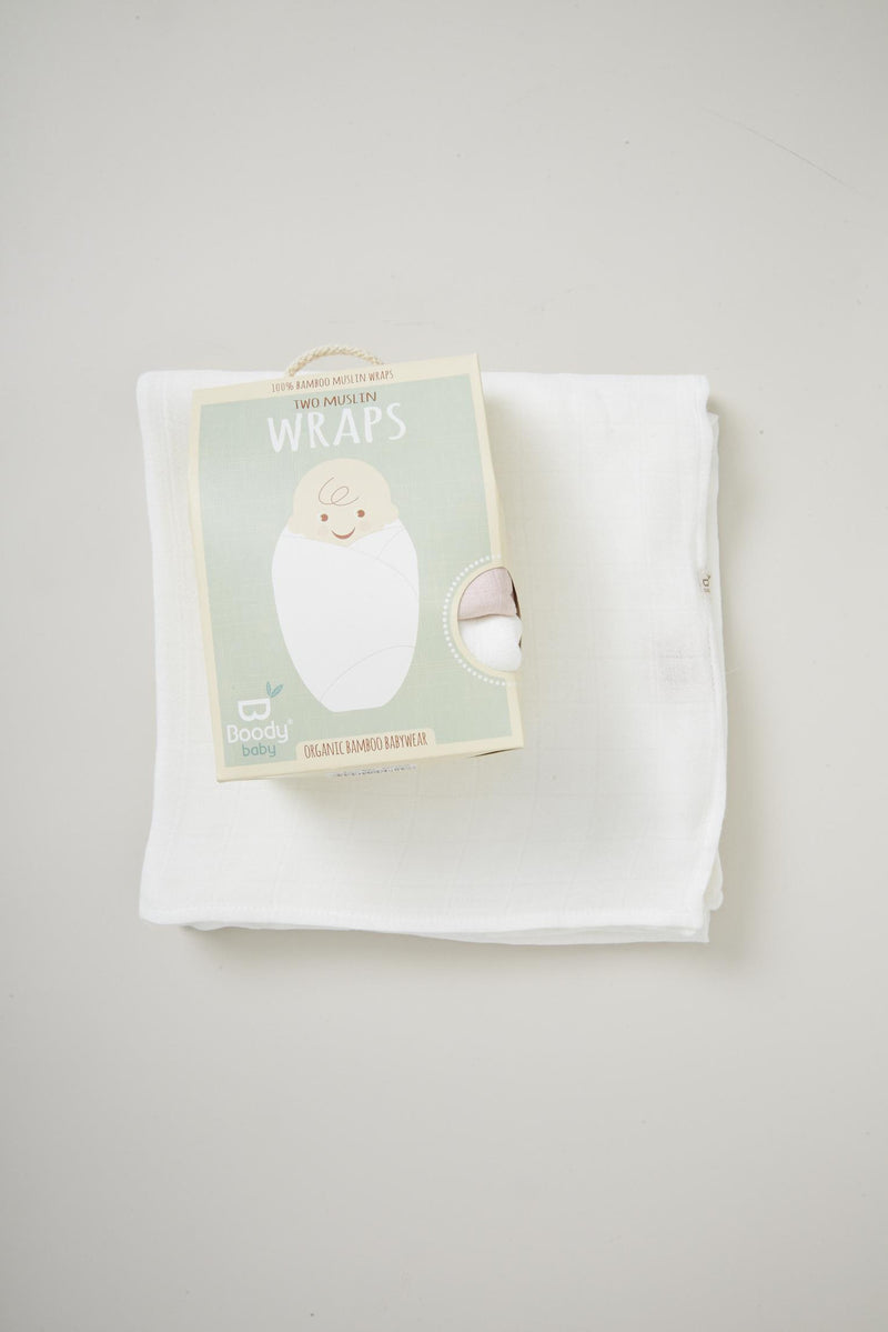 Boody Baby Two Muslin Wraps Rose/Chalk
