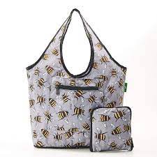 ECO CHIC Weekend Bag Grey Bees