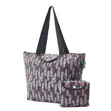 ECO CHIC Large Cool Bag Black Feather