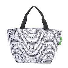 ECO CHIC Lunch Cooler Bag White Music