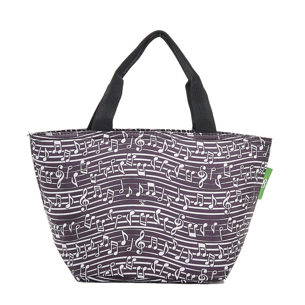 ECO CHIC Lunch Cooler Bag Black Music