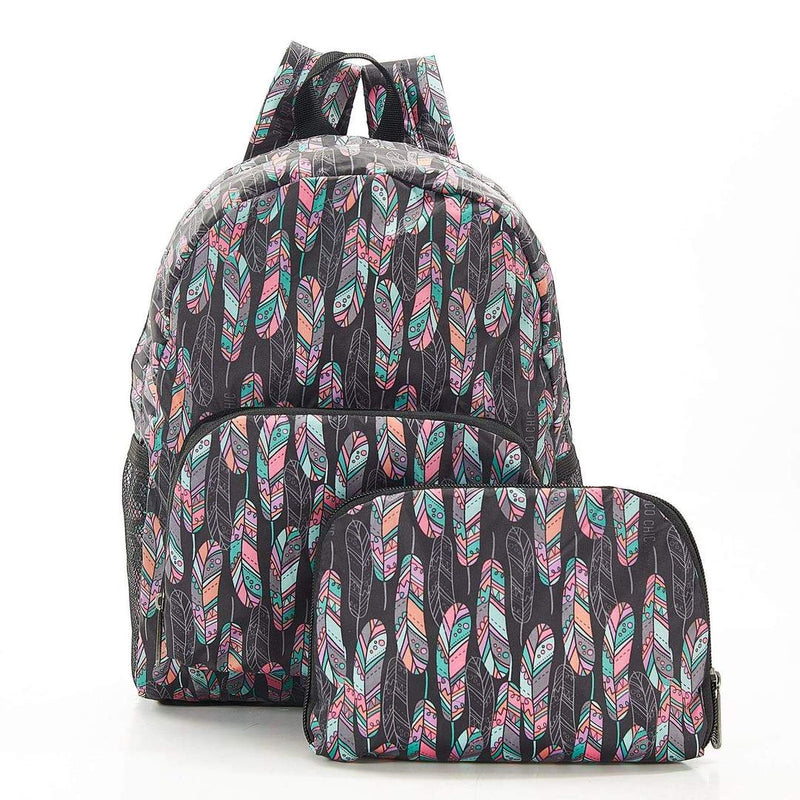 ECO CHIC Mini Backpack Blk Feather