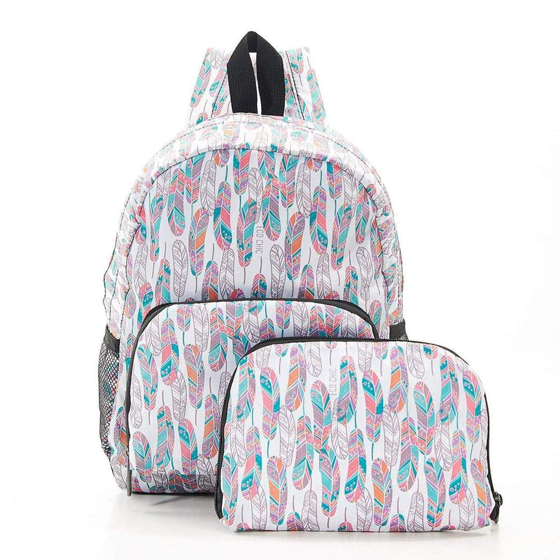 ECO CHIC Mini Backpack White Feather