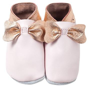 PitterPatter Bows-Baby Pink/Rose Gold M